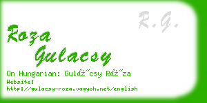 roza gulacsy business card